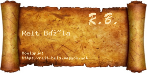 Reit Béla névjegykártya
